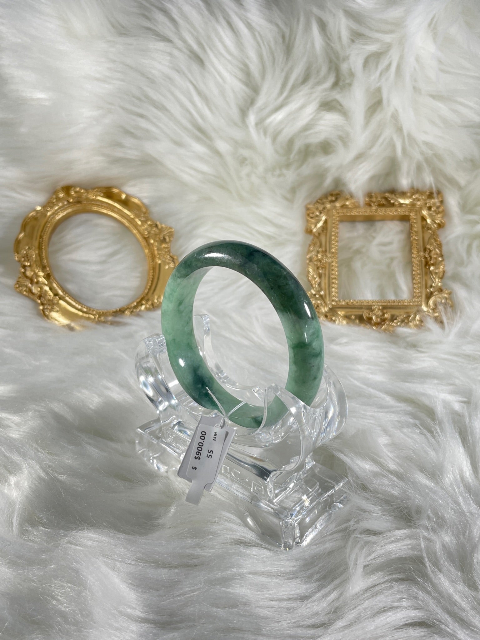 Grade A Natural Jade Bangle with certificate #37022