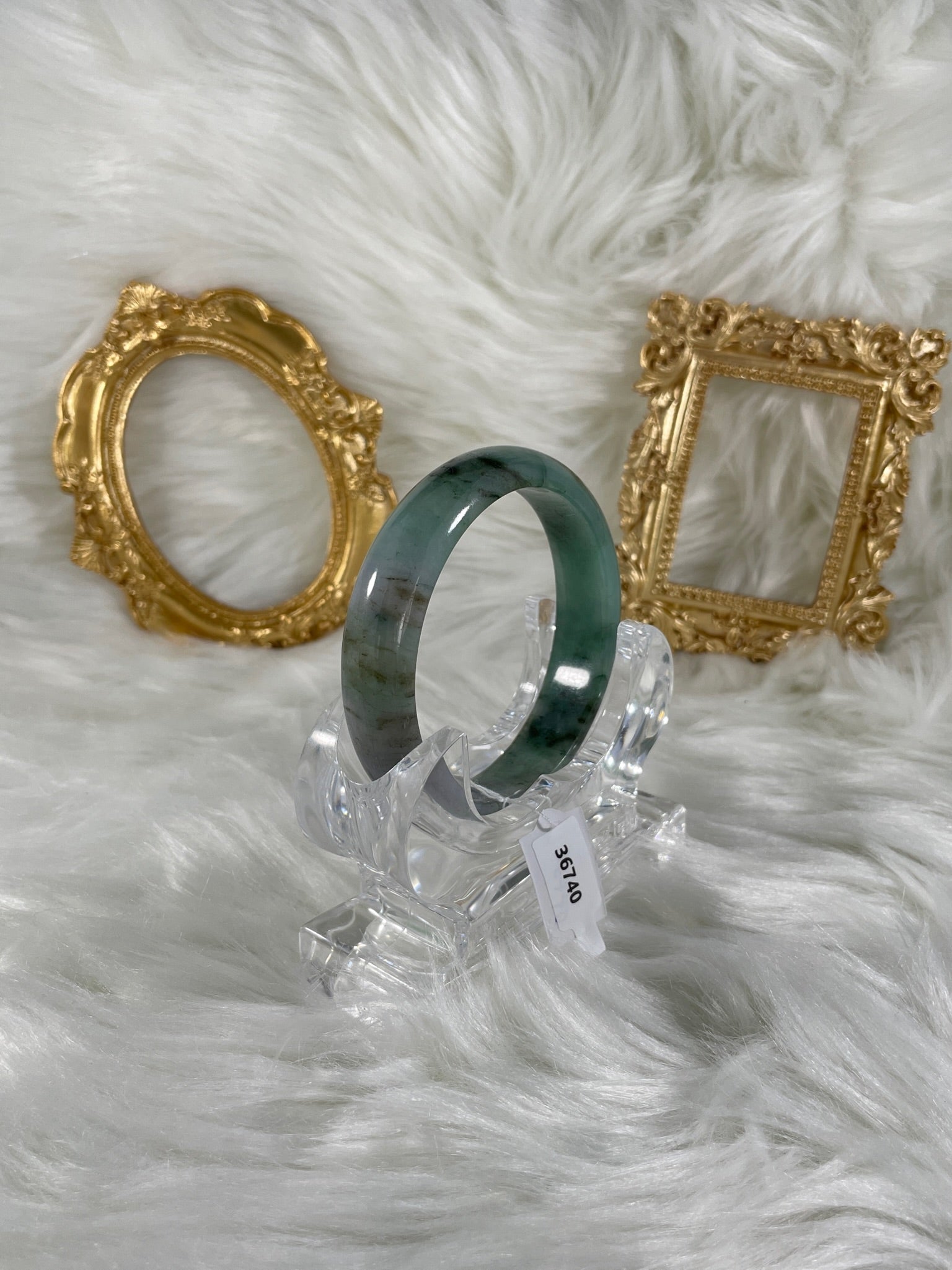 Grade A Natural Jade Bangle with certificate #36740