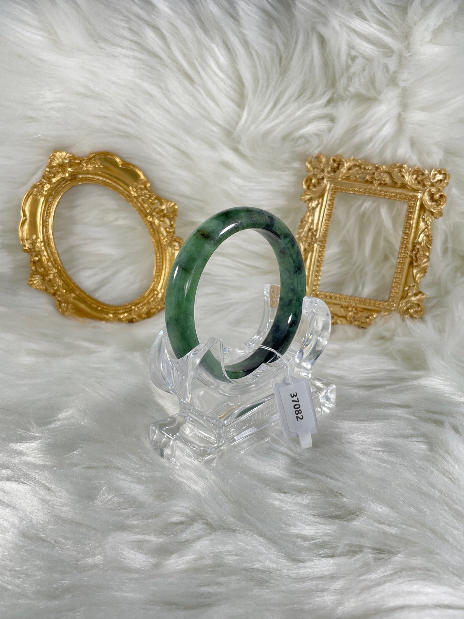Grade A Natural Jade Bangle with certificate #37082