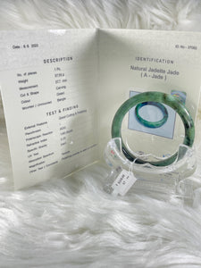 Grade A Natural Jade Bangle with certificate #37082