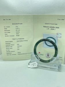 Grade A Natural Jade Bangle with certificate #37041