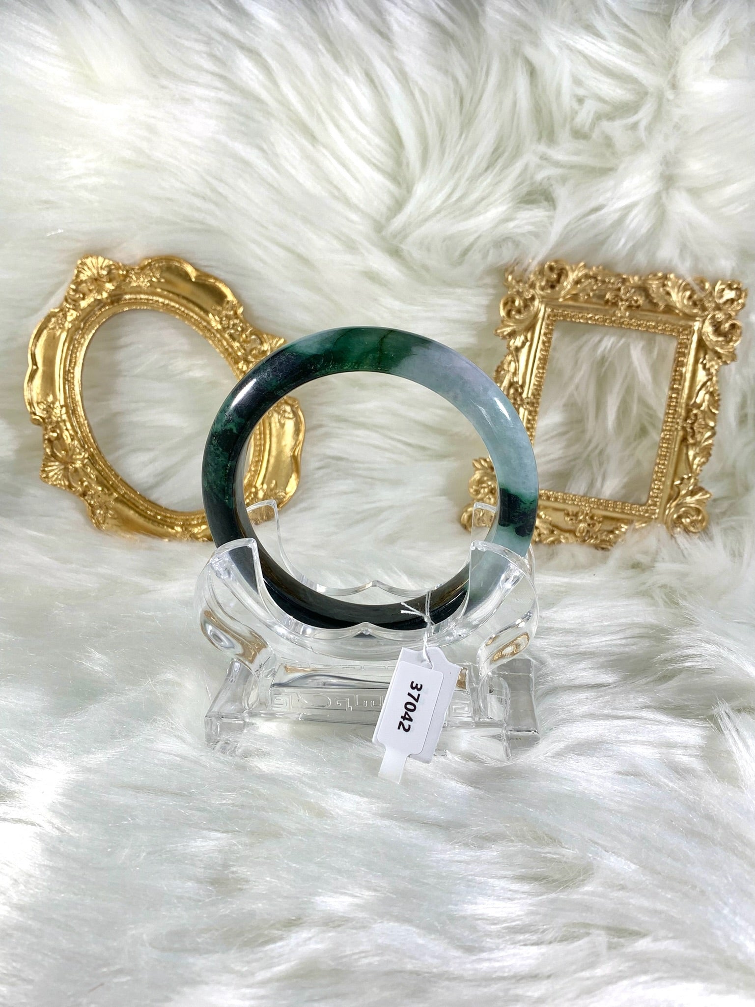 Grade A Natural Jade Bangle with certificate #37042