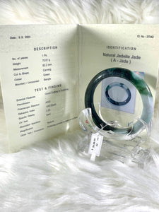 Grade A Natural Jade Bangle with certificate #37042