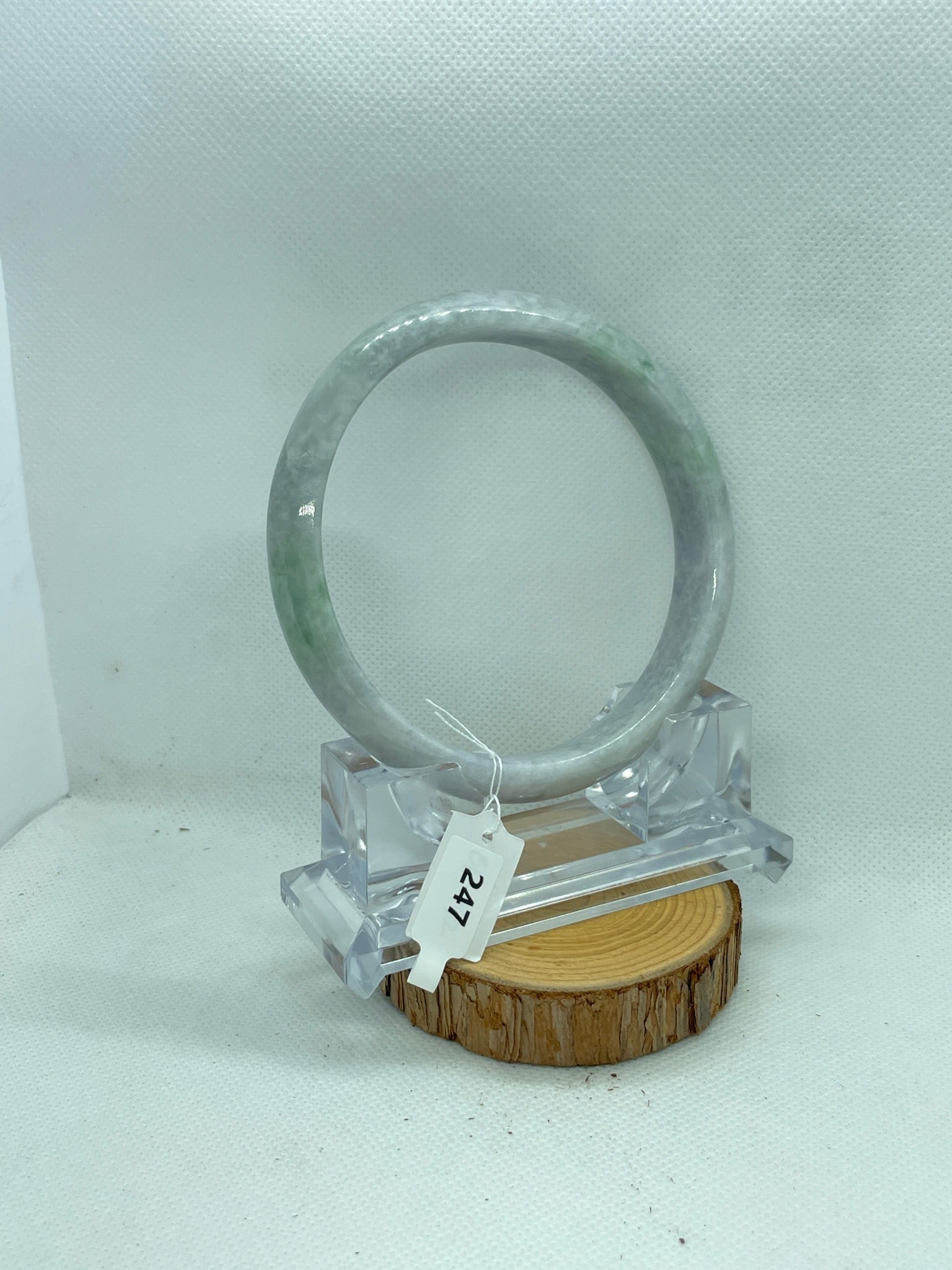 Grade A Natural Jade Bangle with certificate #247