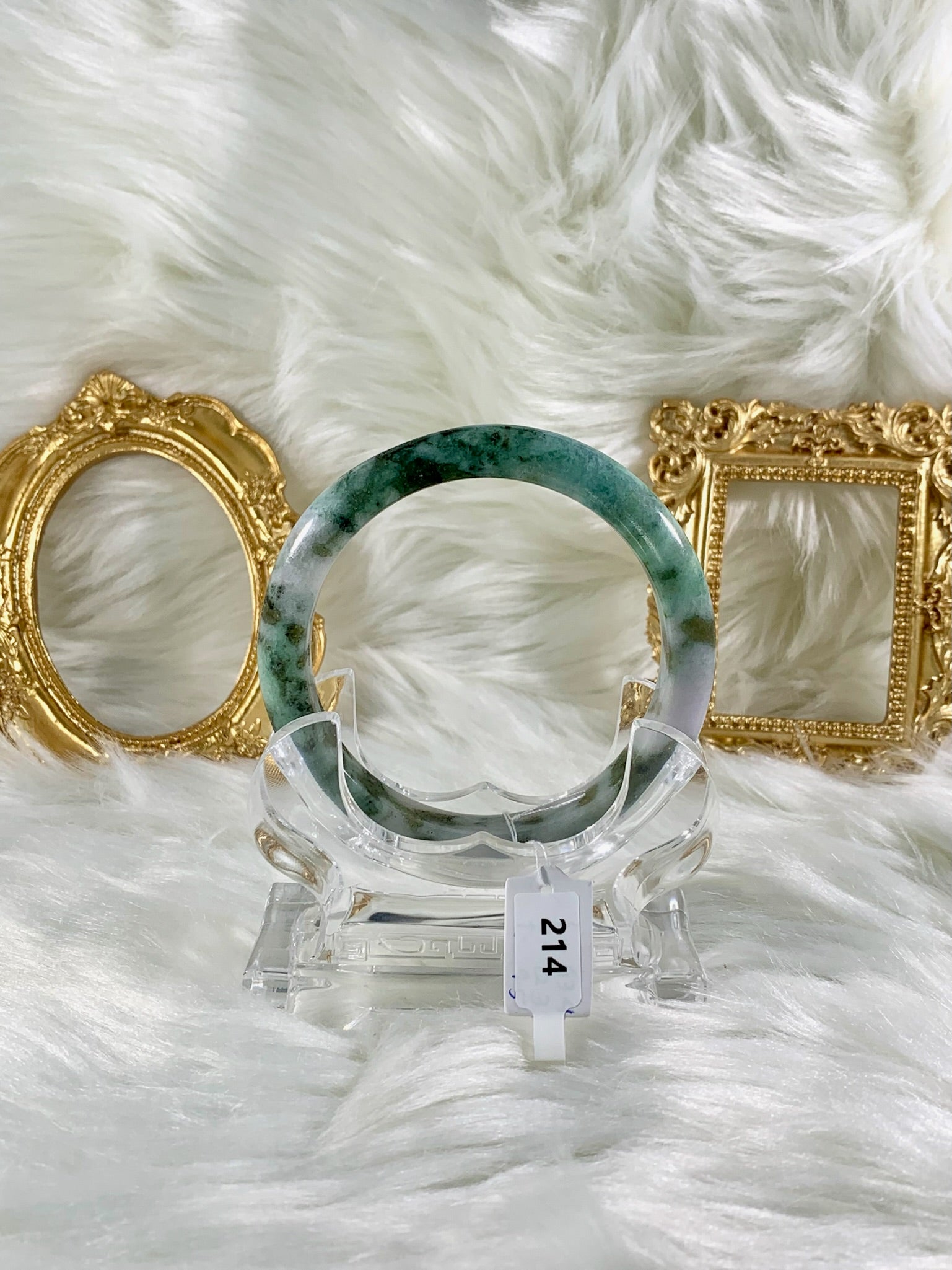 Grade A Natural Jade Bangle with certificate #214