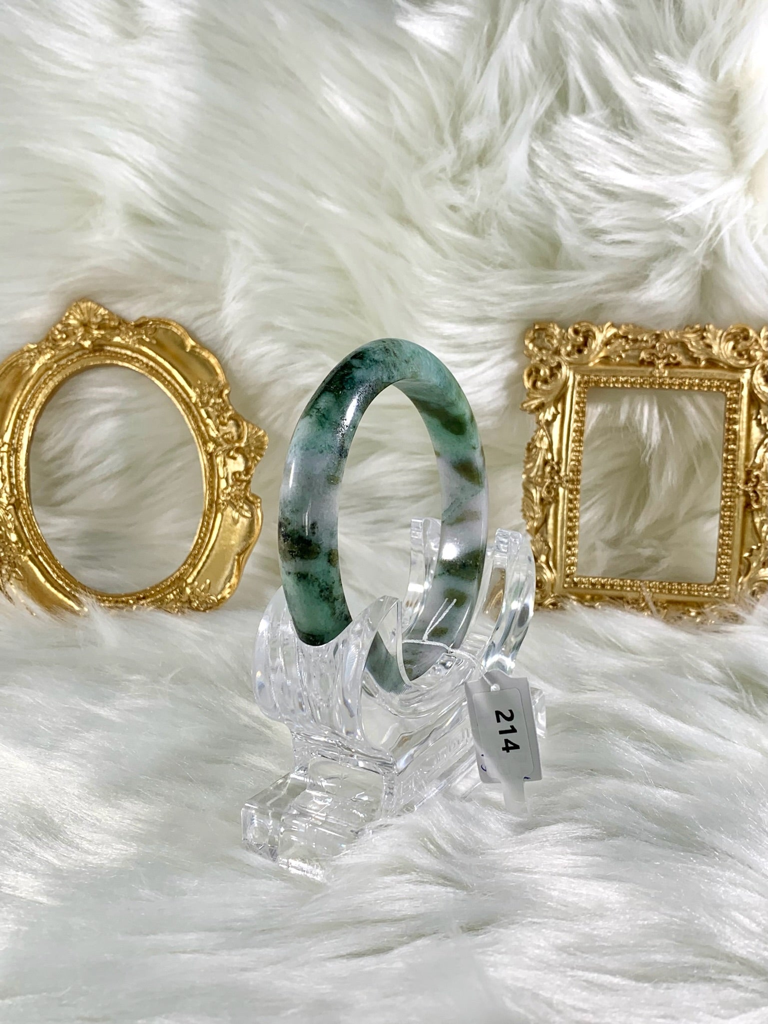 Grade A Natural Jade Bangle with certificate #214