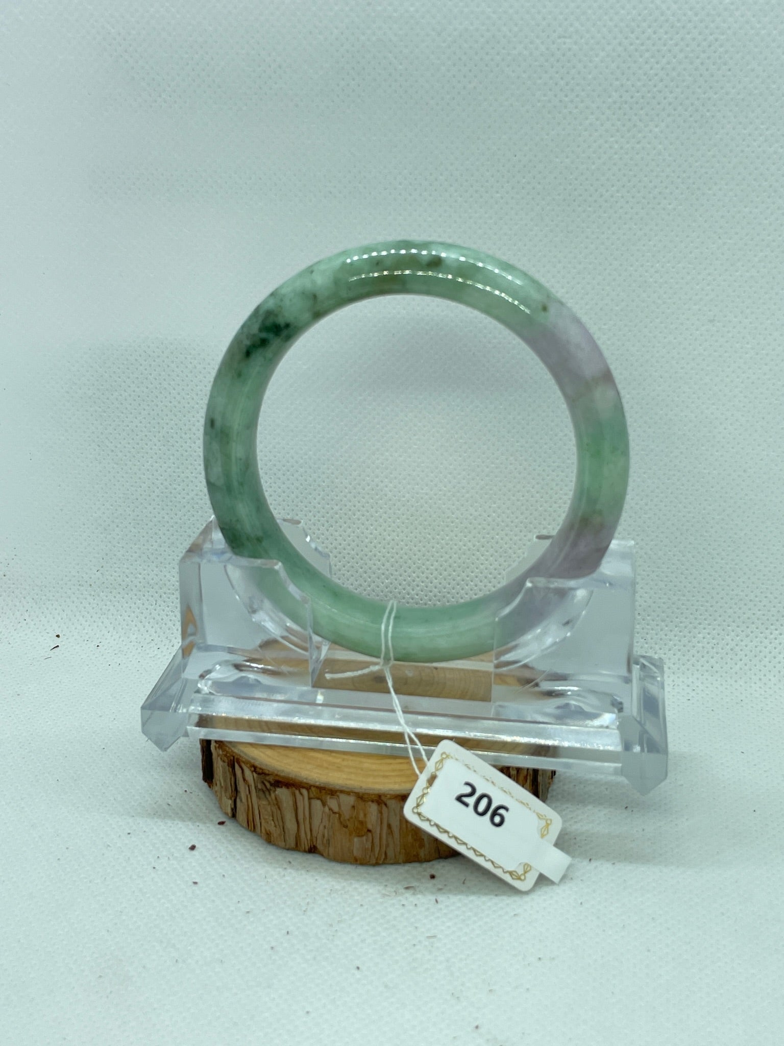 Grade A Natural Jade Bangle with certificate #206
