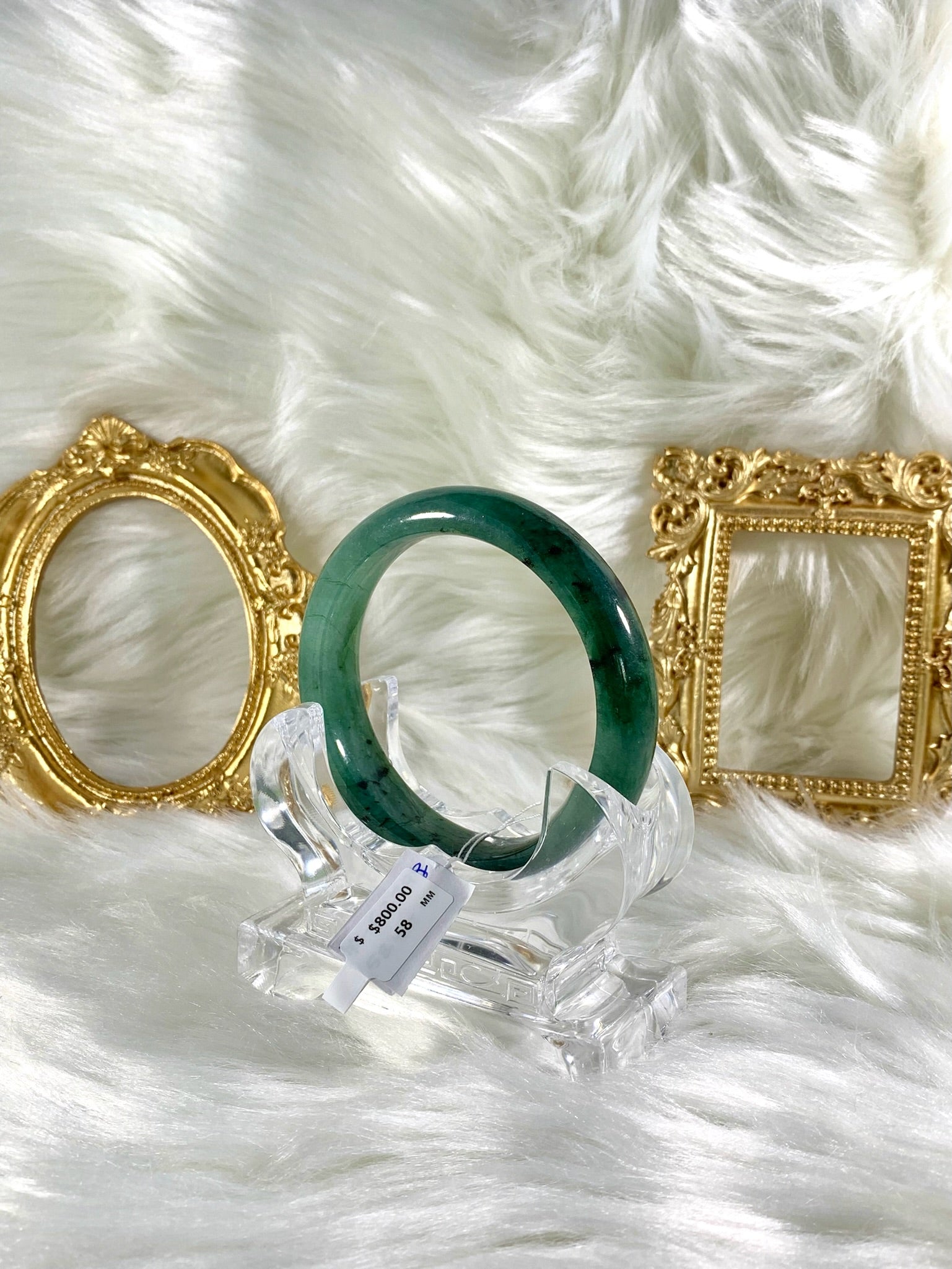 Grade A Natural Jade Bangle with certificate #36913