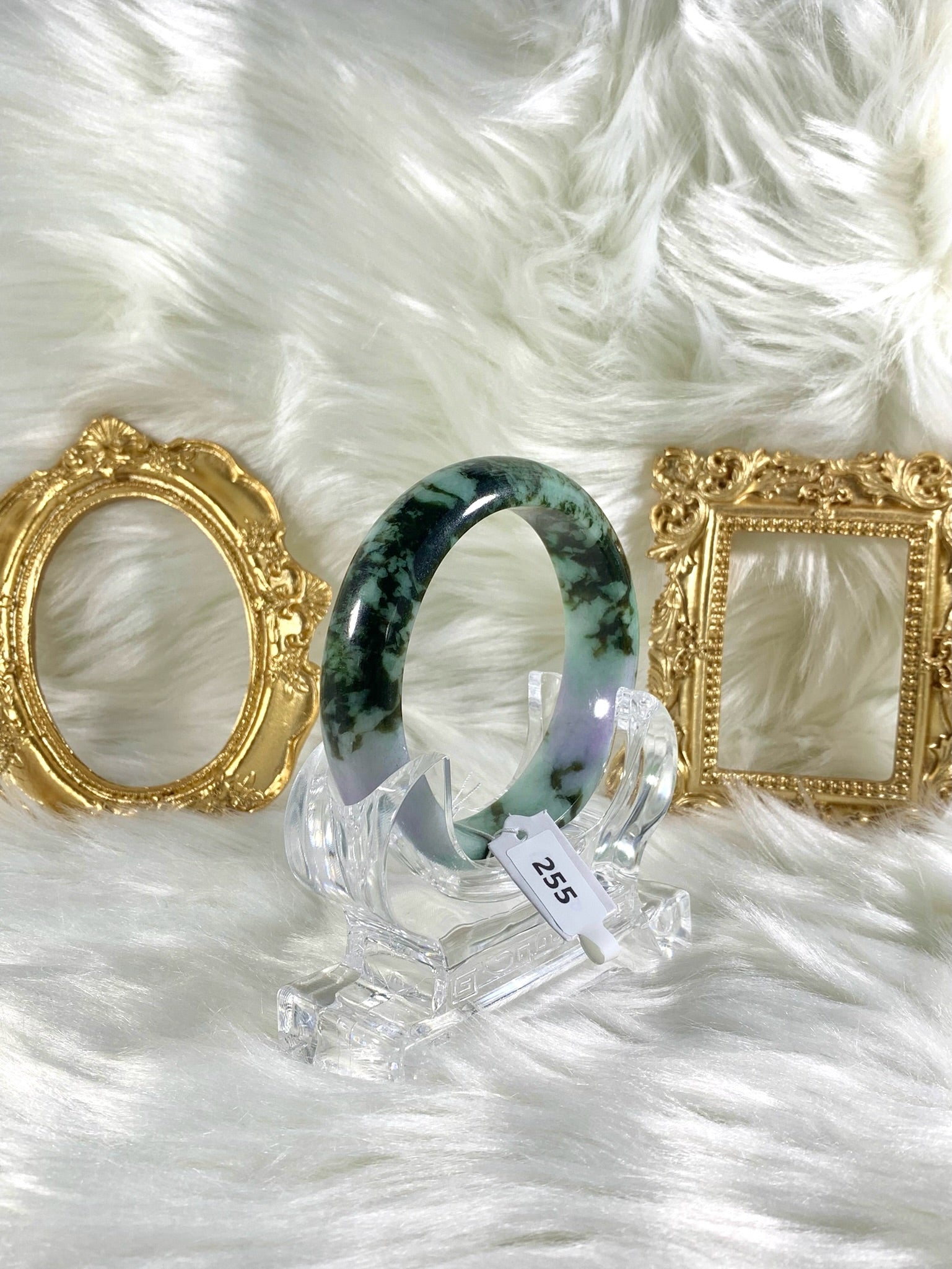 Grade A Natural Jade Bangle with certificate #255