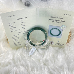Grade A Natural Jade Bangle with certificate #37101