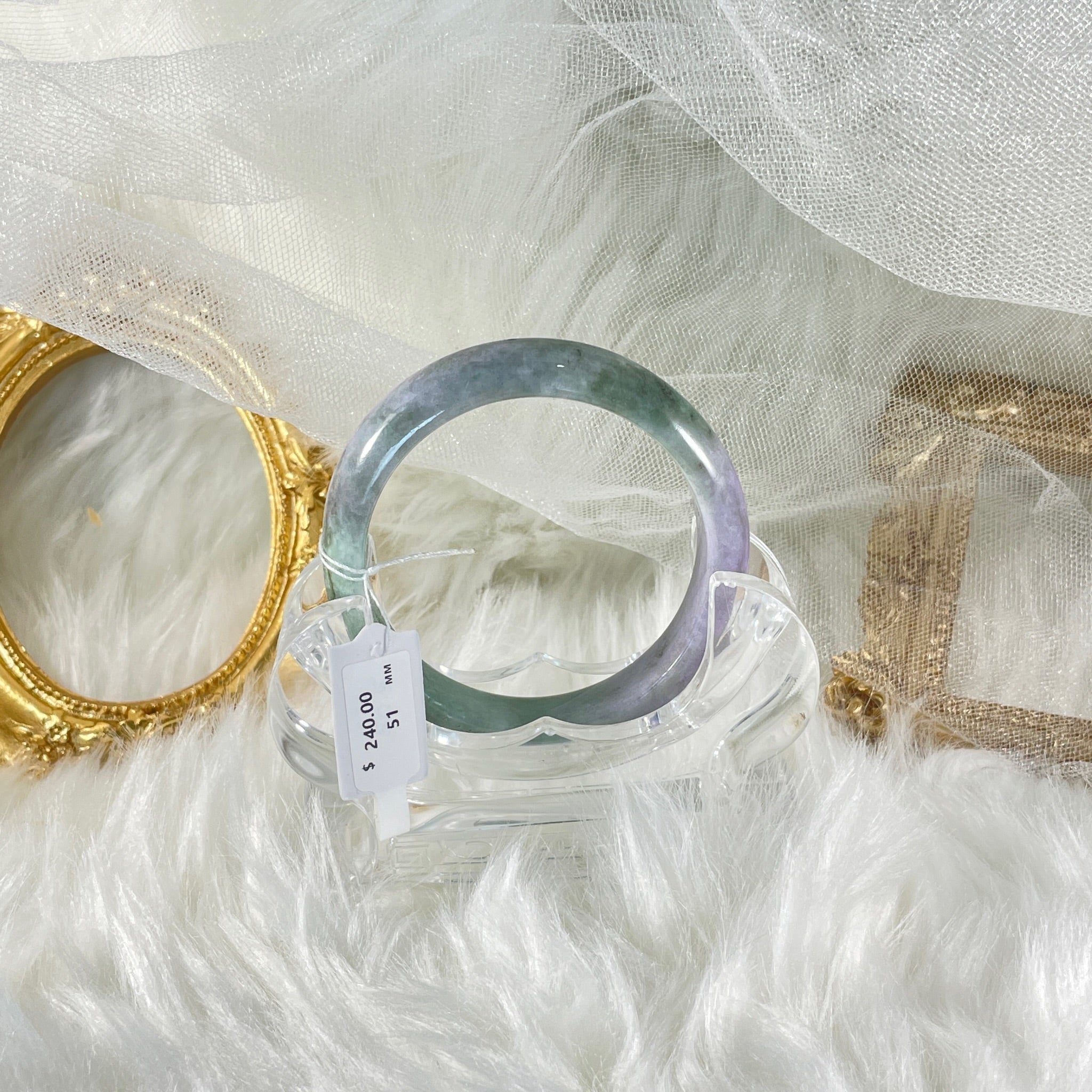 Grade A Natural Jade Bangle with certificate #37024