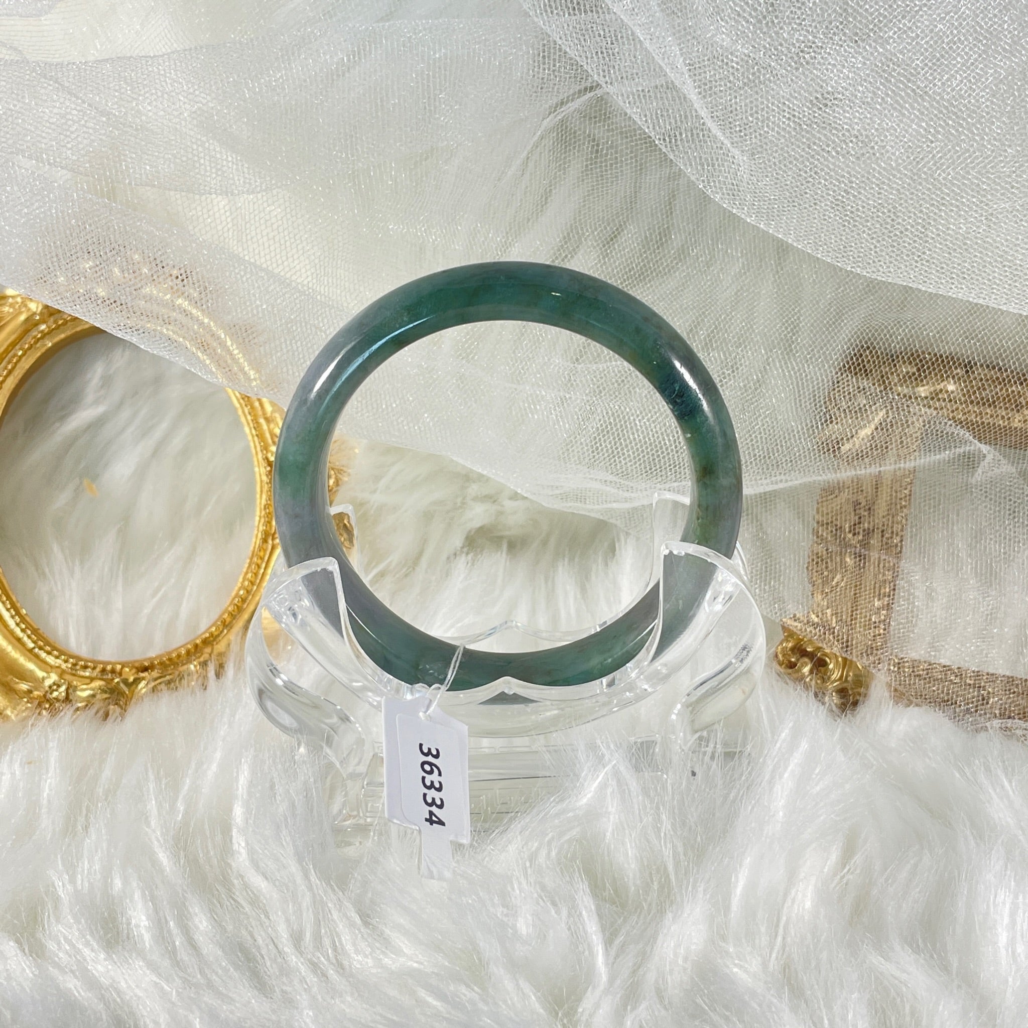 Grade A Natural Jade Bangle with certificate #36334