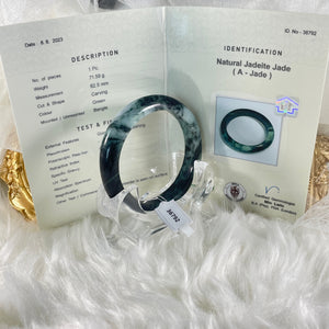 Grade A Natural Jade Bangle with certificate #36792