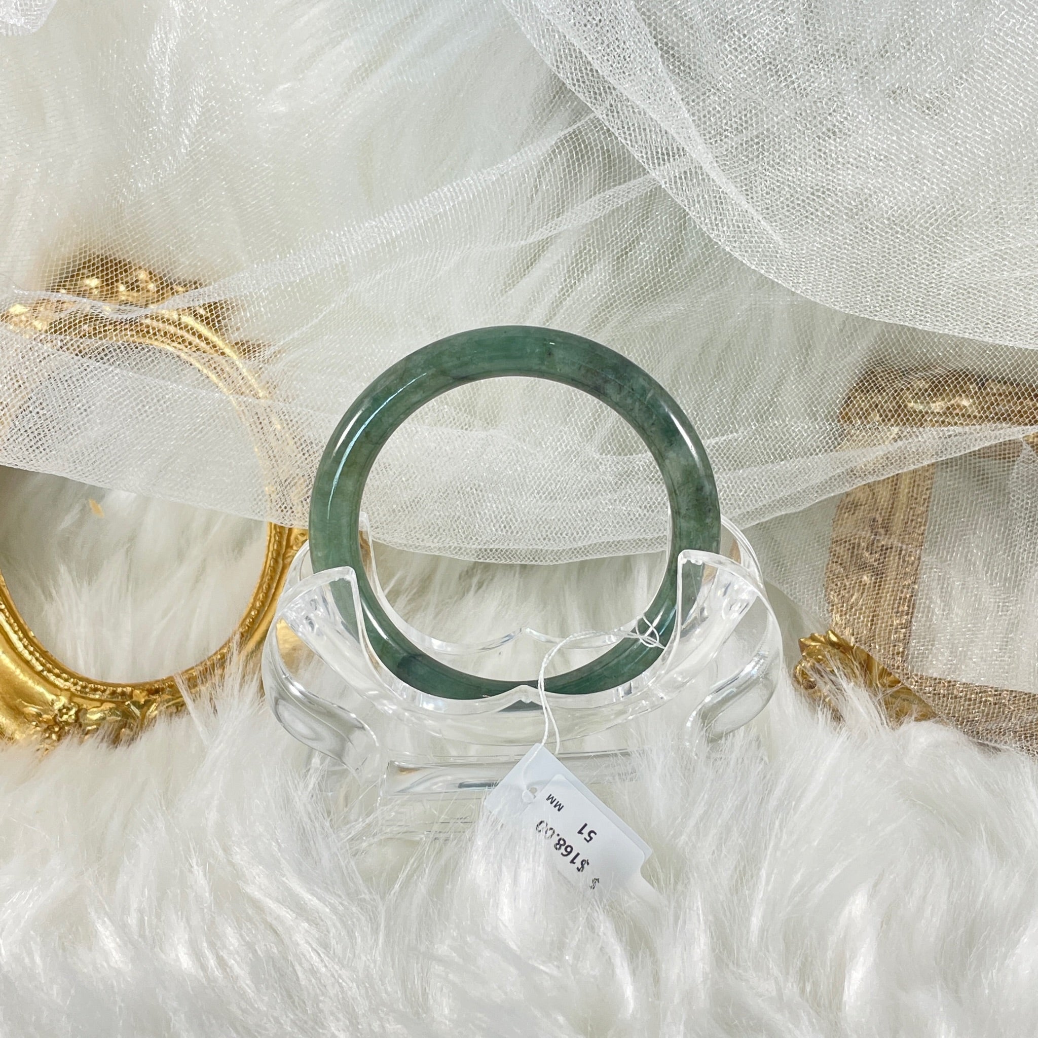 Grade A Natural Jade Bangle with certificate #36477