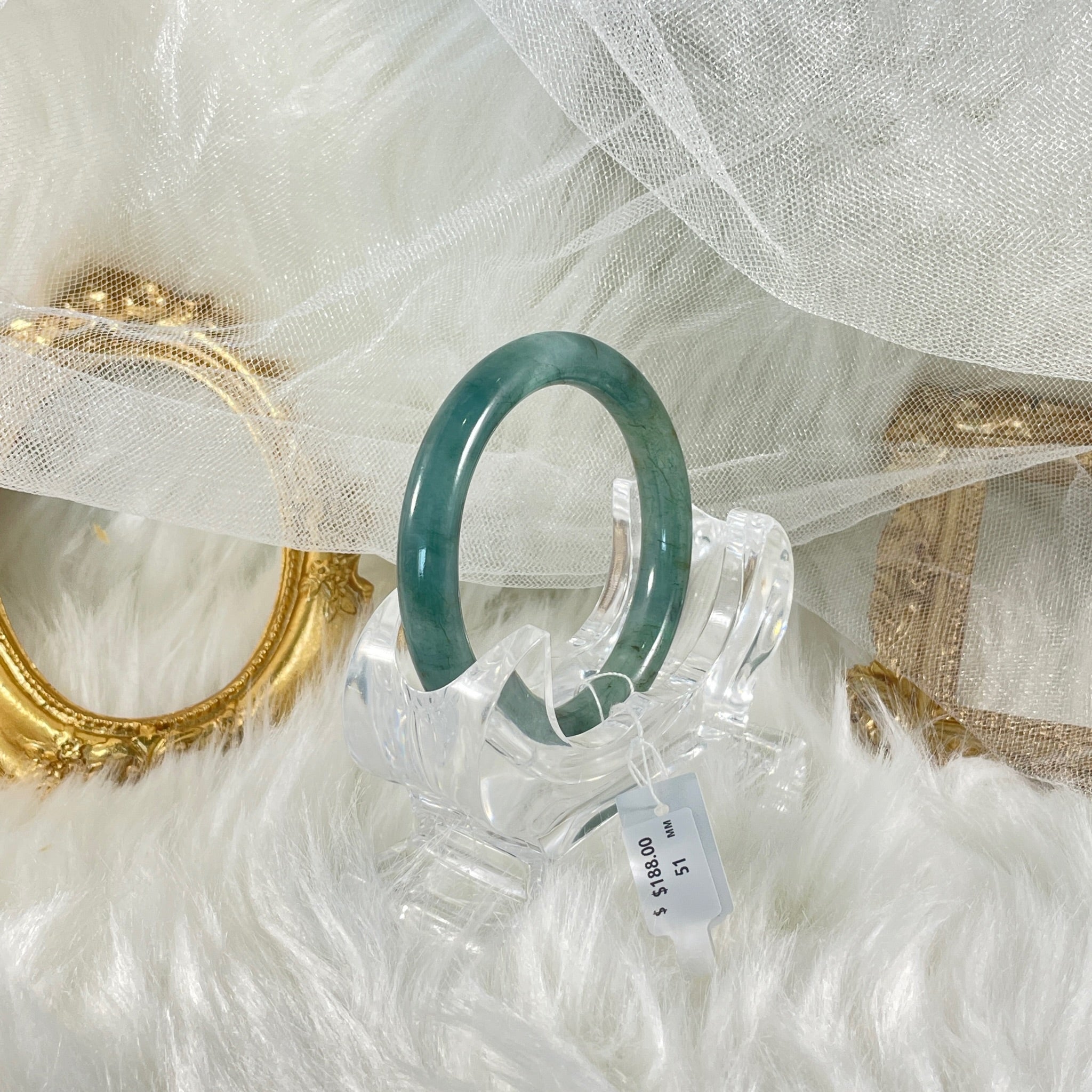 Grade A Natural Jade Bangle with certificate #36480
