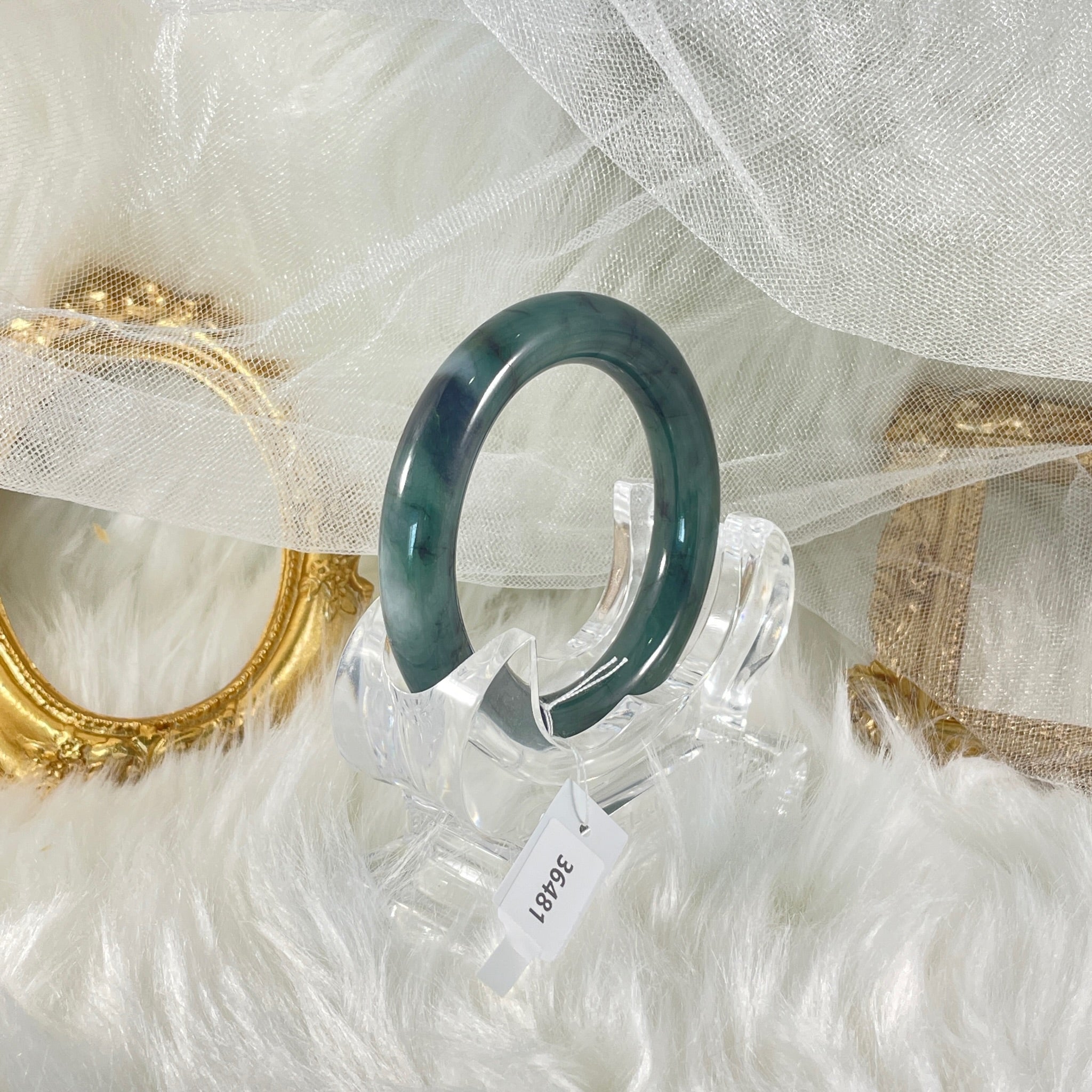 Grade A Natural Jade Bangle with certificate #36481
