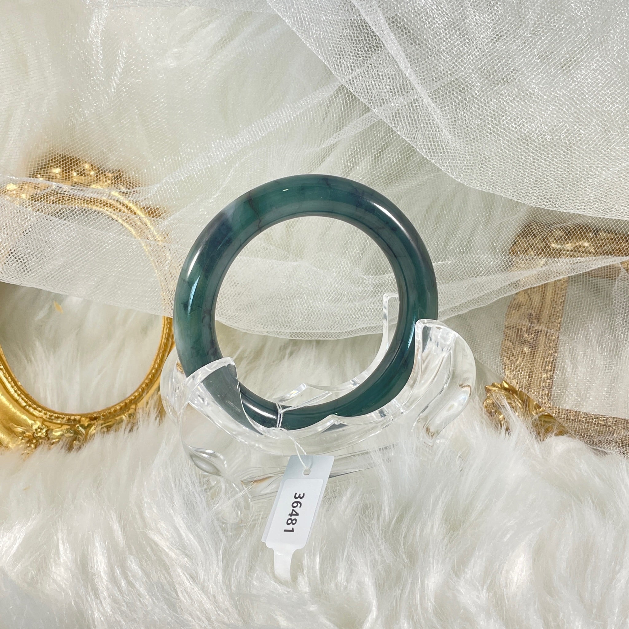 Grade A Natural Jade Bangle with certificate #36481