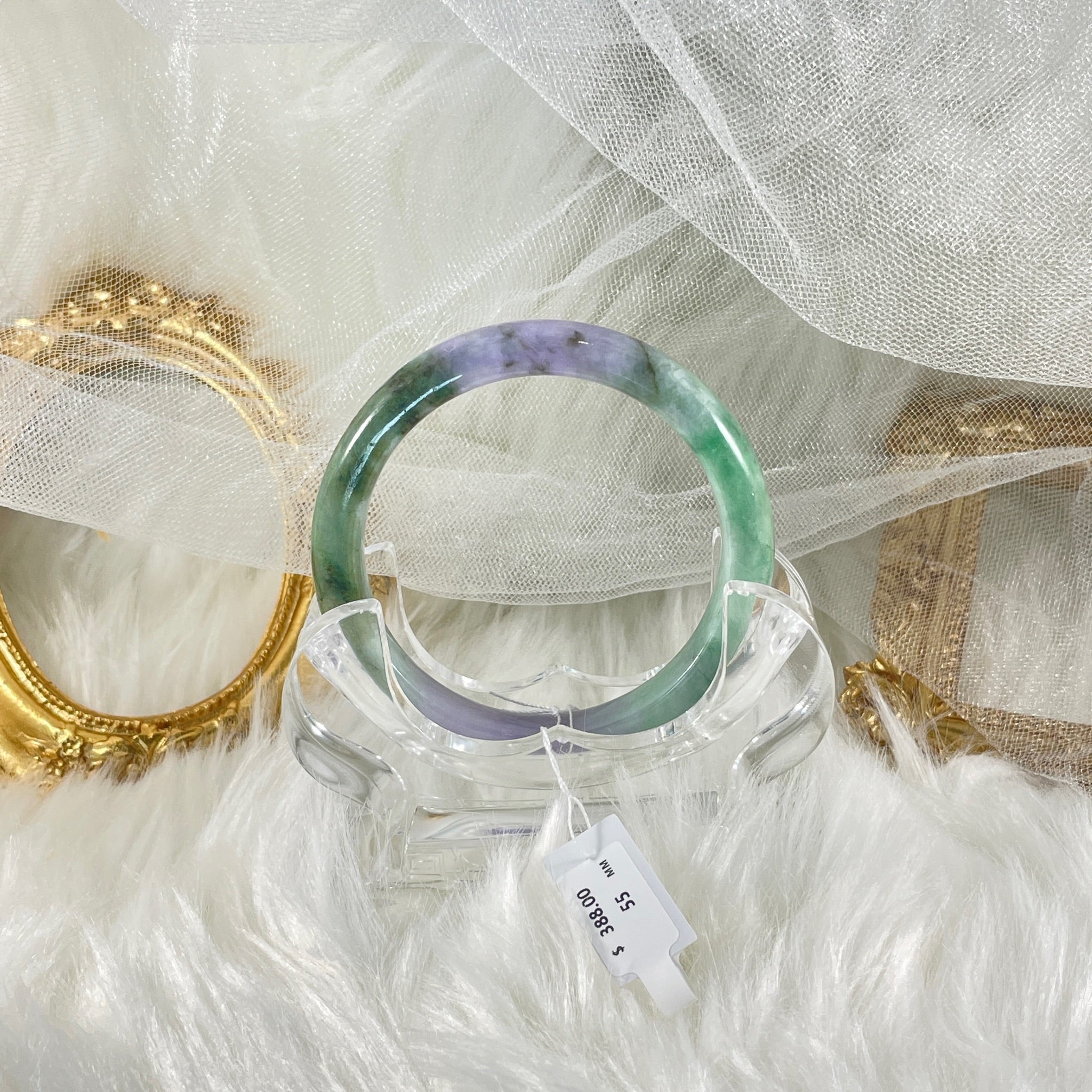 Grade A Natural Jade Bangle with certificate #385