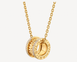 18k Gold Necklace with Spikes and Diamonds