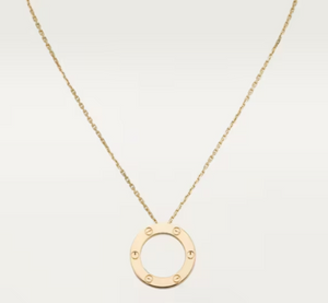 18K Yellow Gold Love Circle Necklace