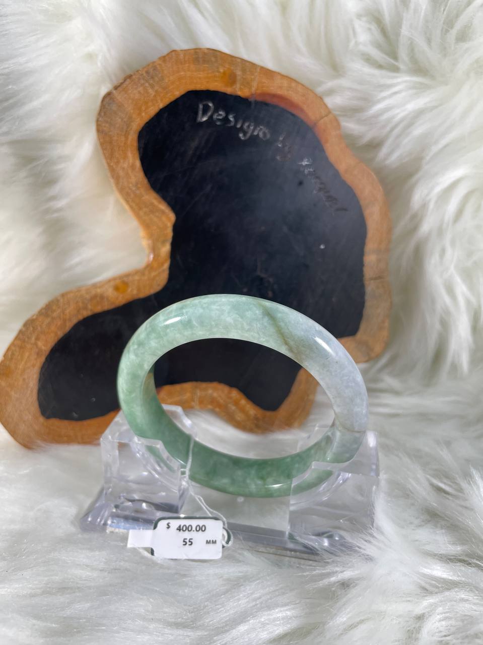 Grade A Natural Jade Bangle with certificate #36376