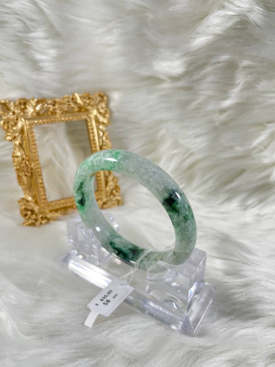 Grade A Natural Jade Bangle with certificate #36908
