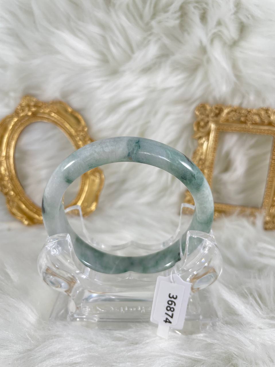 Grade A Natural Jade Bangle with certificate #36874
