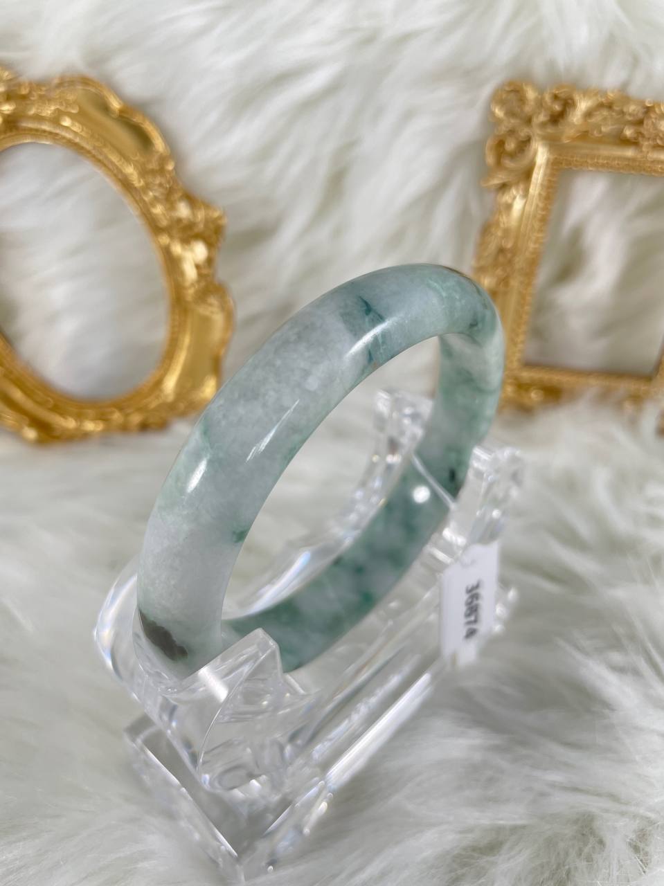 Grade A Natural Jade Bangle with certificate #36874