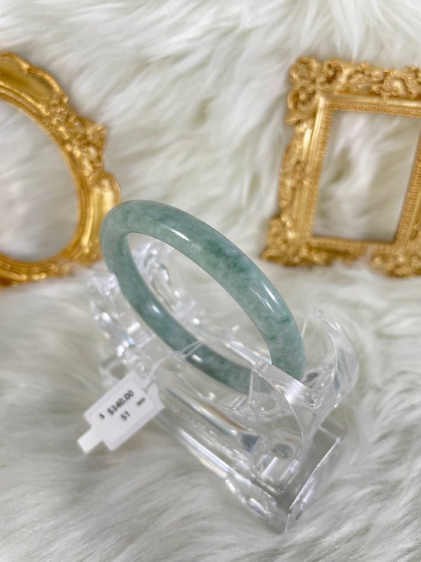 Grade A Natural Jade Bangle with certificate #36758