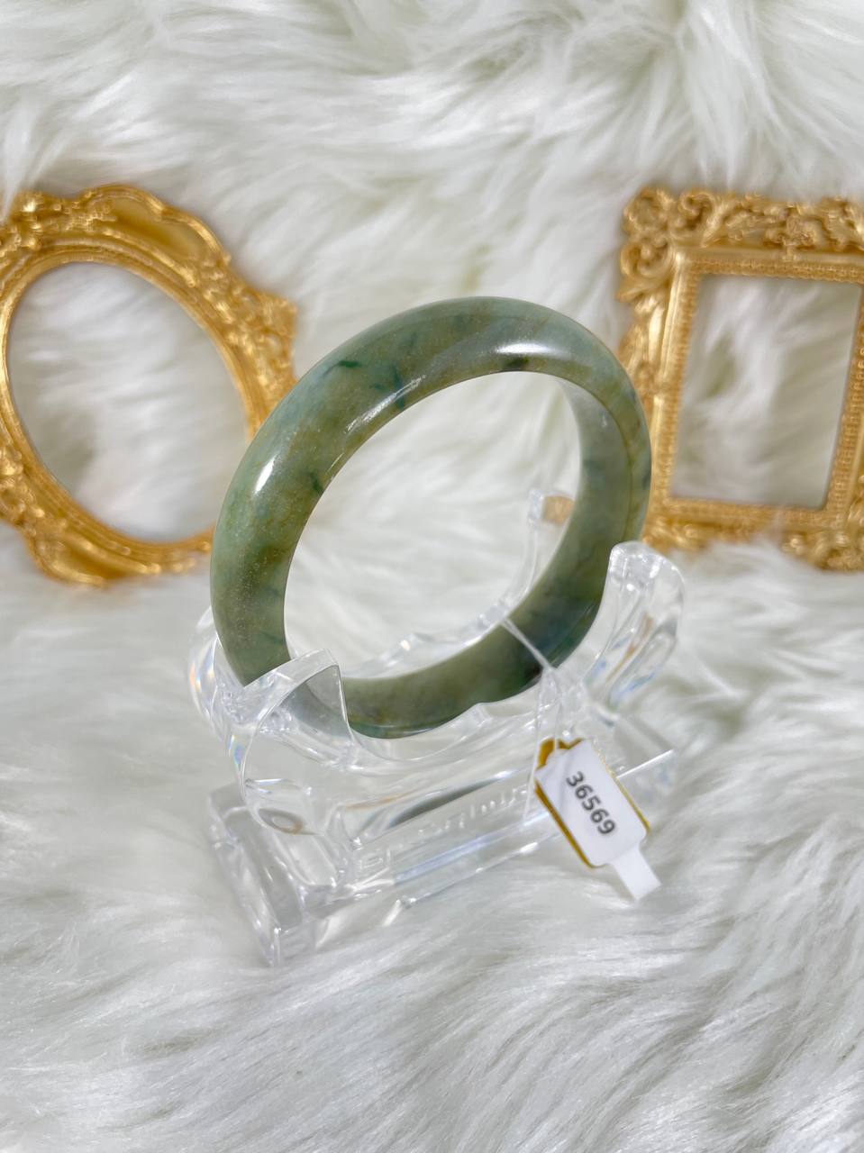 Grade A Natural Jade Bangle with certificate #36569