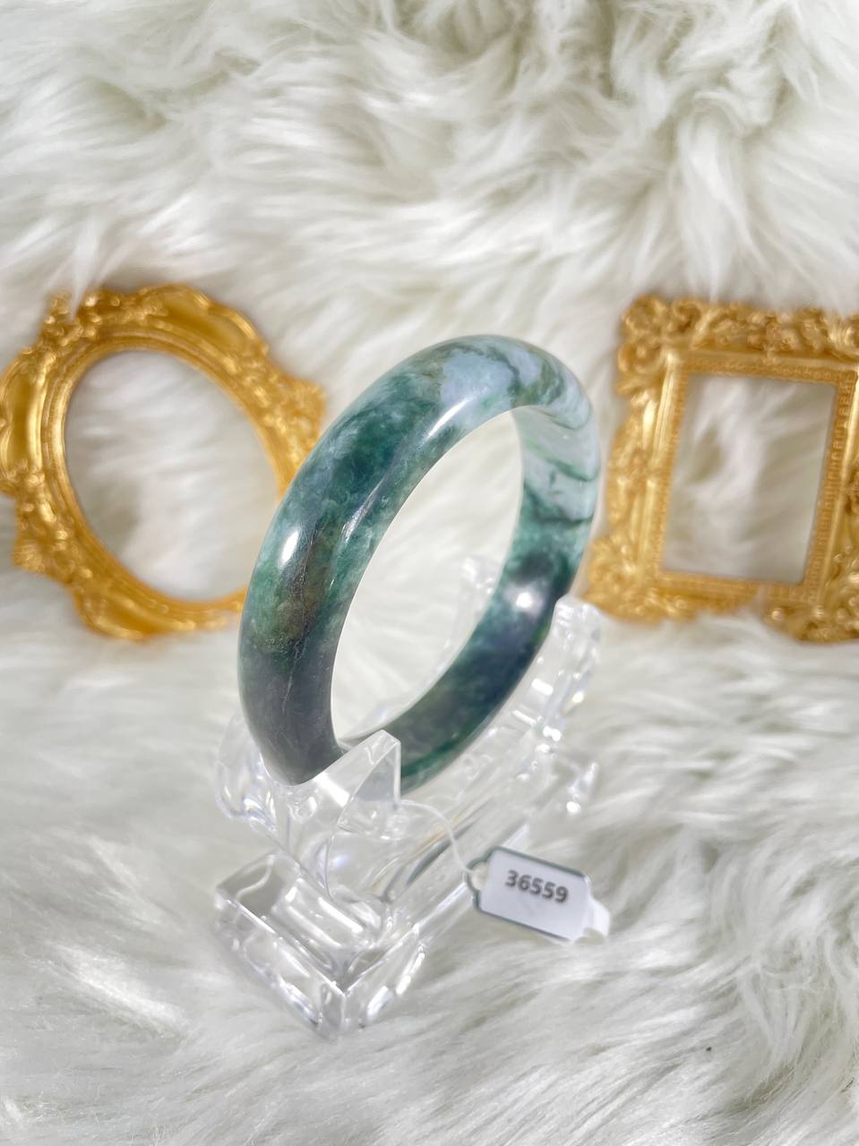 Grade A Natural Jade Bangle with certificate #36559