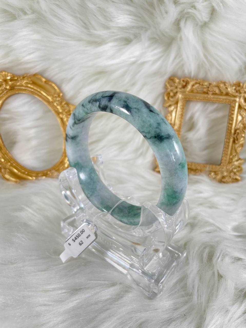 Grade A Natural Jade Bangle with certificate #36566