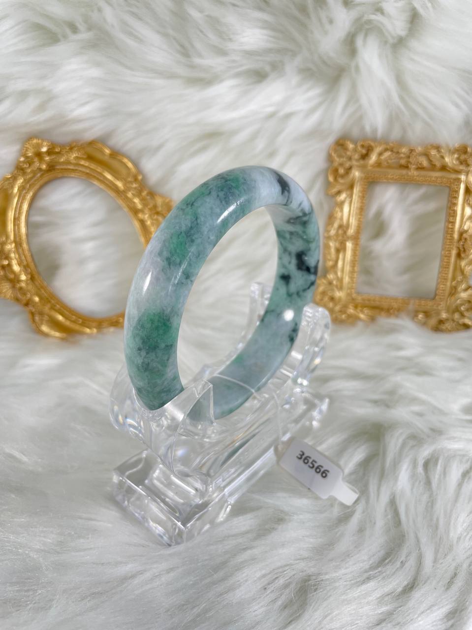 Grade A Natural Jade Bangle with certificate #36566