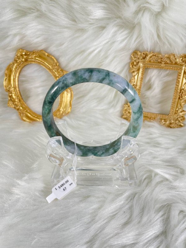 Grade A Natural Jade Bangle with certificate #36567