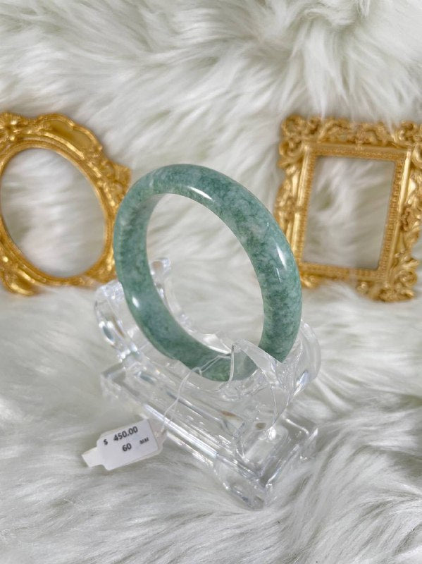 Grade A Natural Jade Bangle with certificate #36380