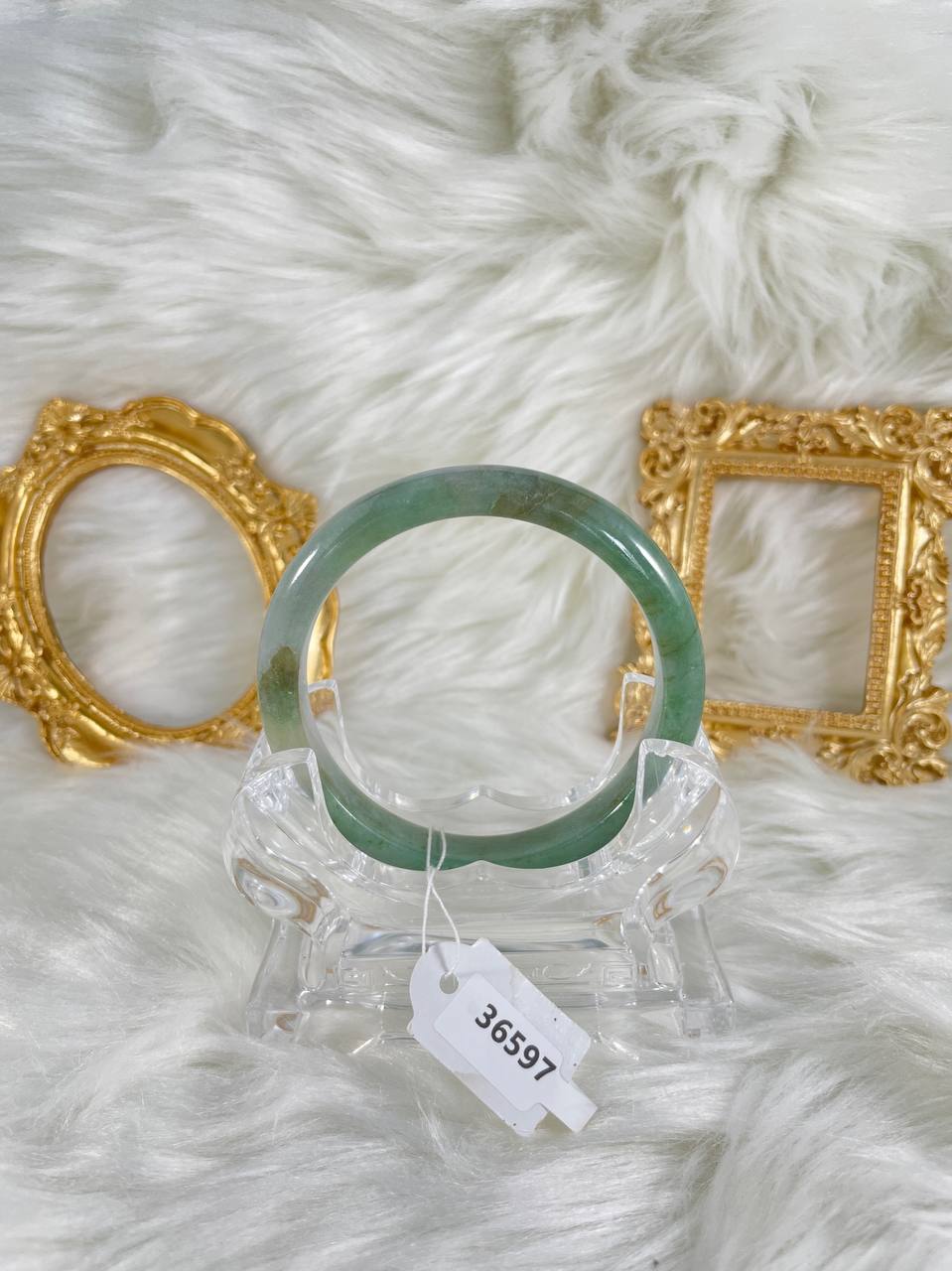 Grade A Natural Jade Bangle with certificate #36377