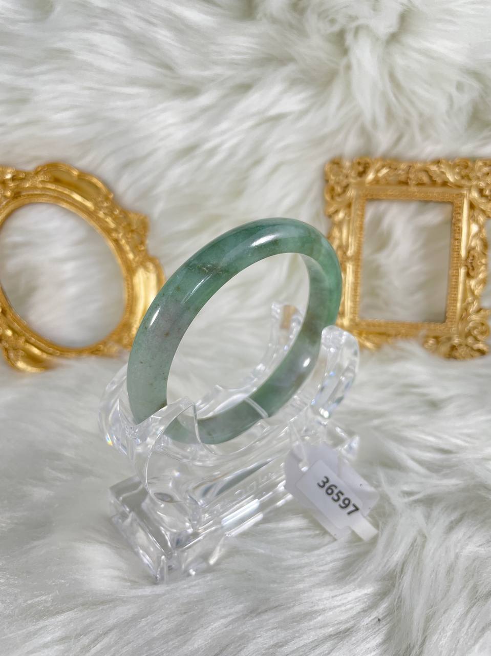 Grade A Natural Jade Bangle with certificate #36377