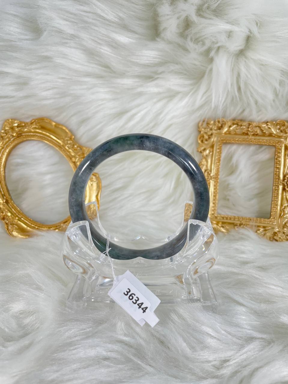 Grade A Natural Jade Bangle with certificate #36344