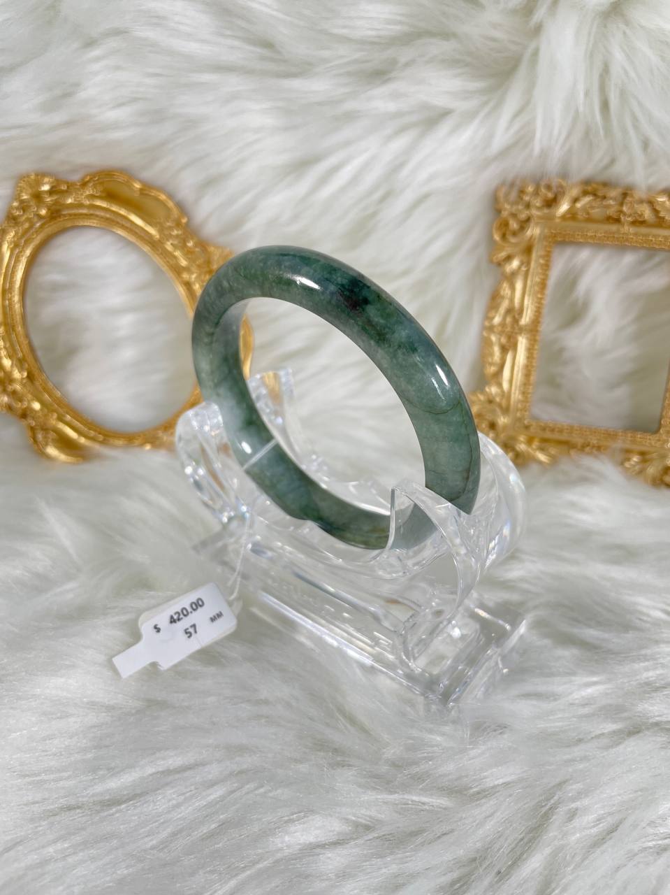 Grade A Natural Jade Bangle with certificate #36368