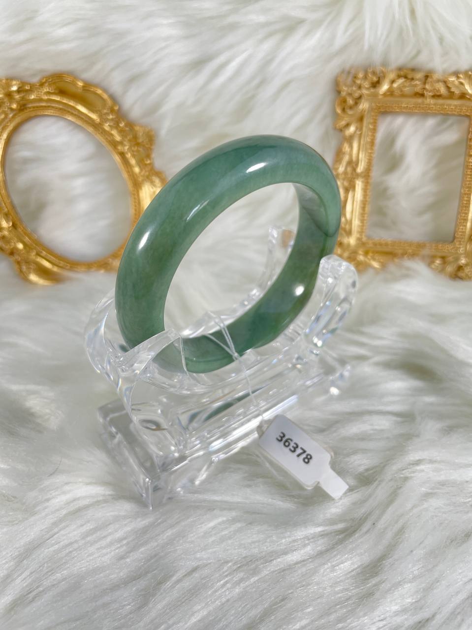 Grade A Natural Jade Bangle with certificate #36378