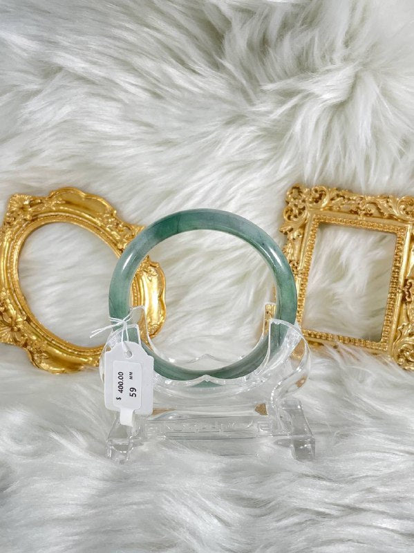 Grade A Natural Jade Bangle with certificate #36605