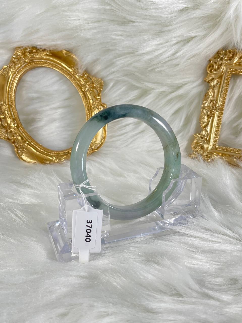 Grade A Natural Jade Bangle with certificate #37040