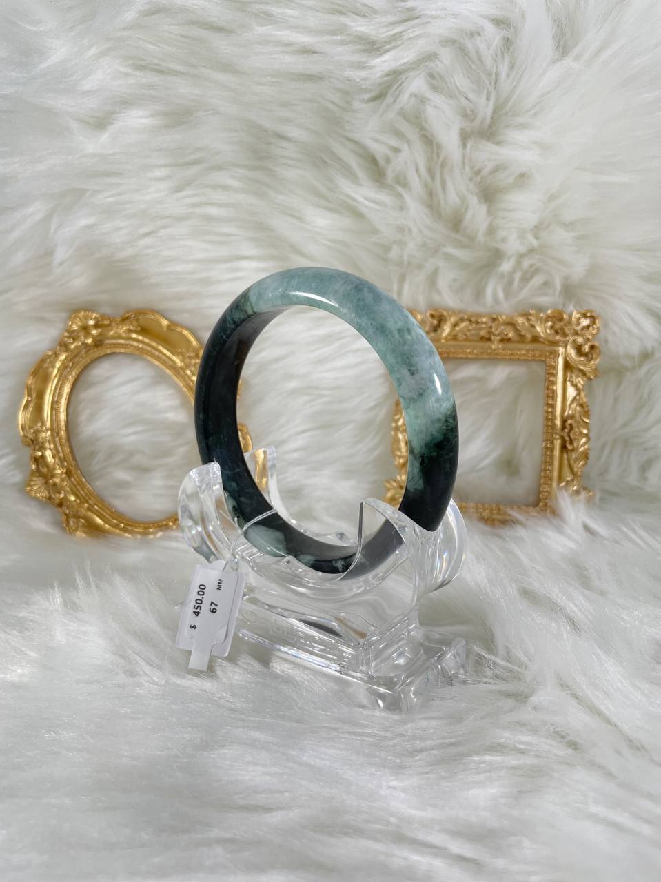 Grade A Natural Jade Bangle with certificate #37141