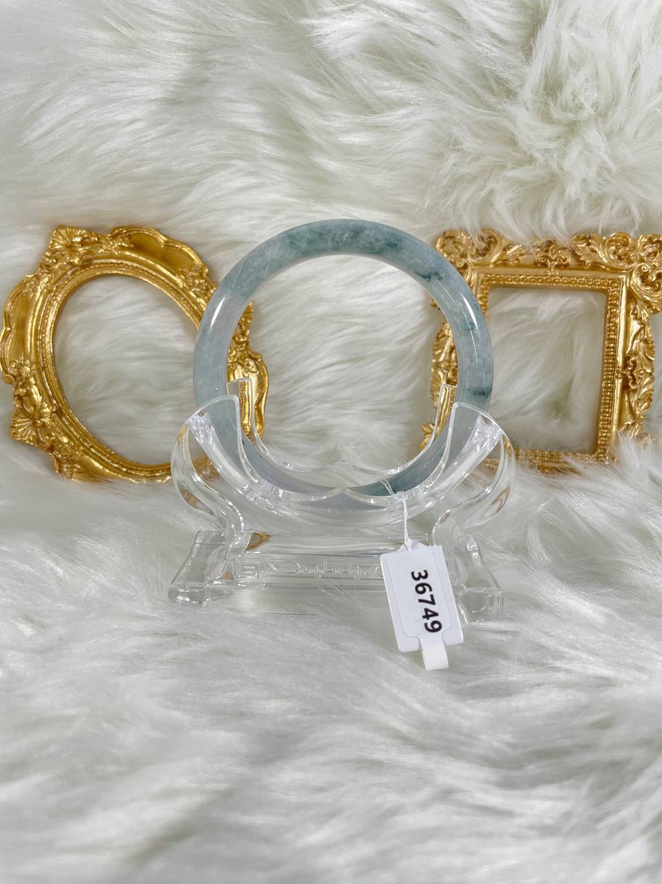 Grade A Natural Jade Bangle with certificate #36749