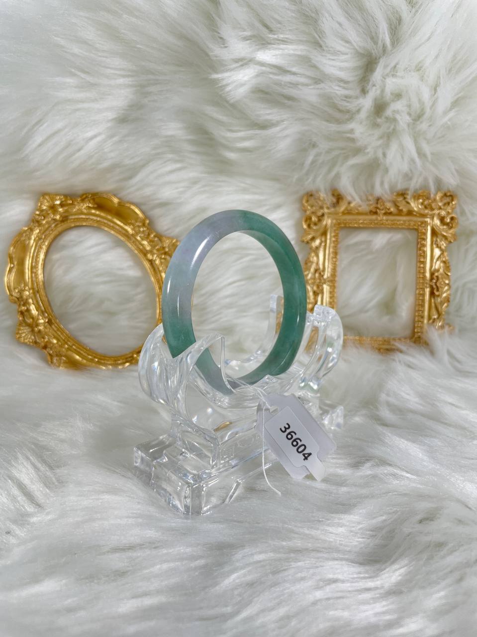 Grade A Natural Jade Bangle with certificate #36604