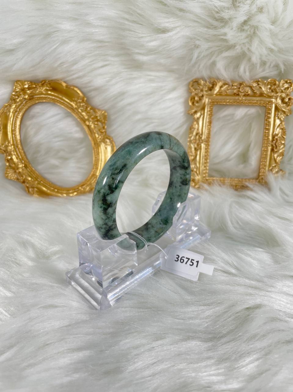 Grade A Natural Jade Bangle with certificate #36751