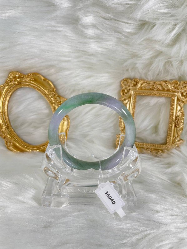 Grade A Natural Jade Bangle with certificate #36940
