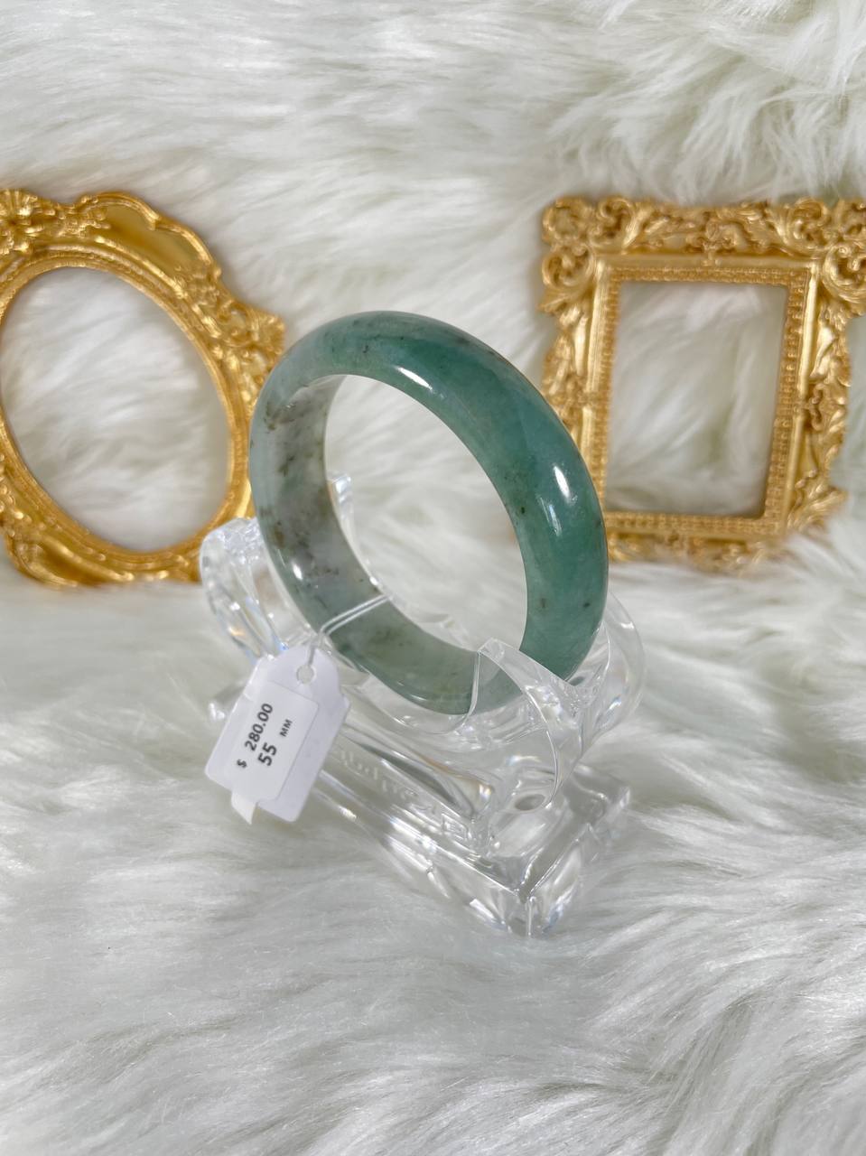 Grade A Natural Jade Bangle with certificate #36601