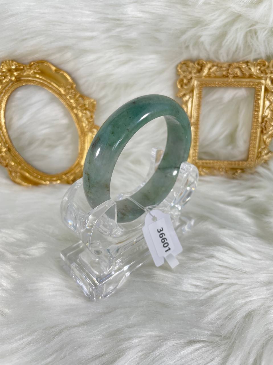 Grade A Natural Jade Bangle with certificate #36601