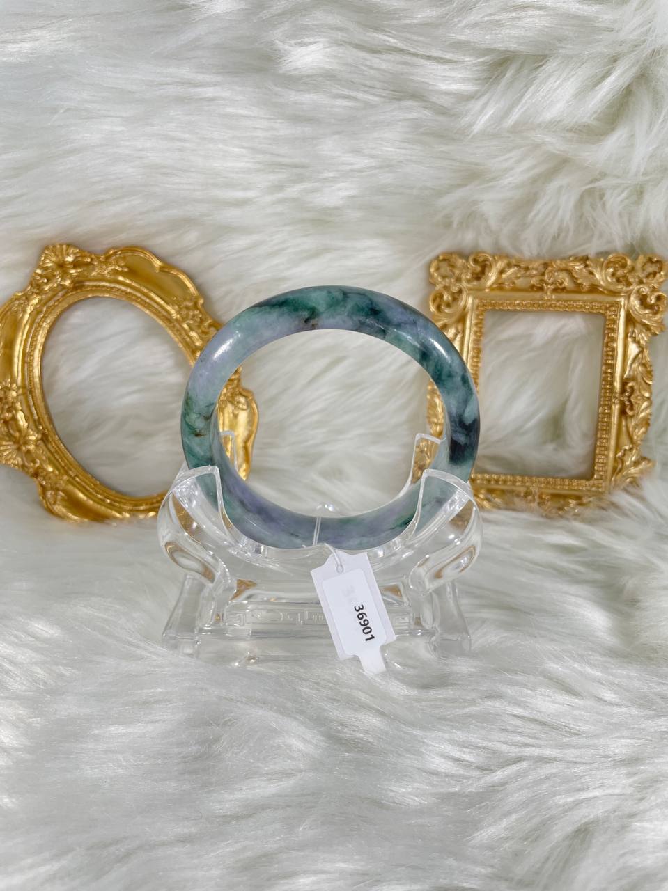 Grade A Natural Jade Bangle with certificate #36901